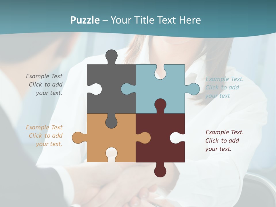 Two Businesspeople, Or Business Person And Client Handshaking At Office PowerPoint Template