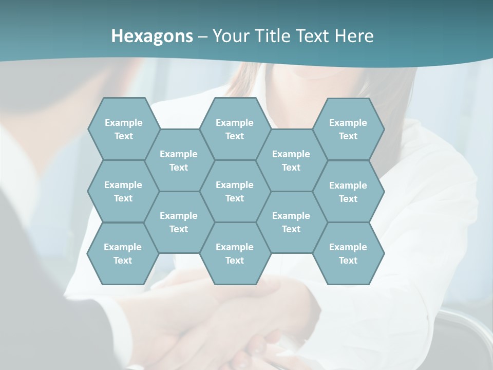 Two Businesspeople, Or Business Person And Client Handshaking At Office PowerPoint Template