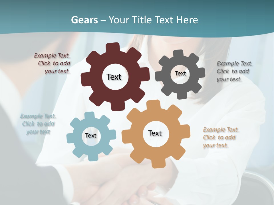 Two Businesspeople, Or Business Person And Client Handshaking At Office PowerPoint Template