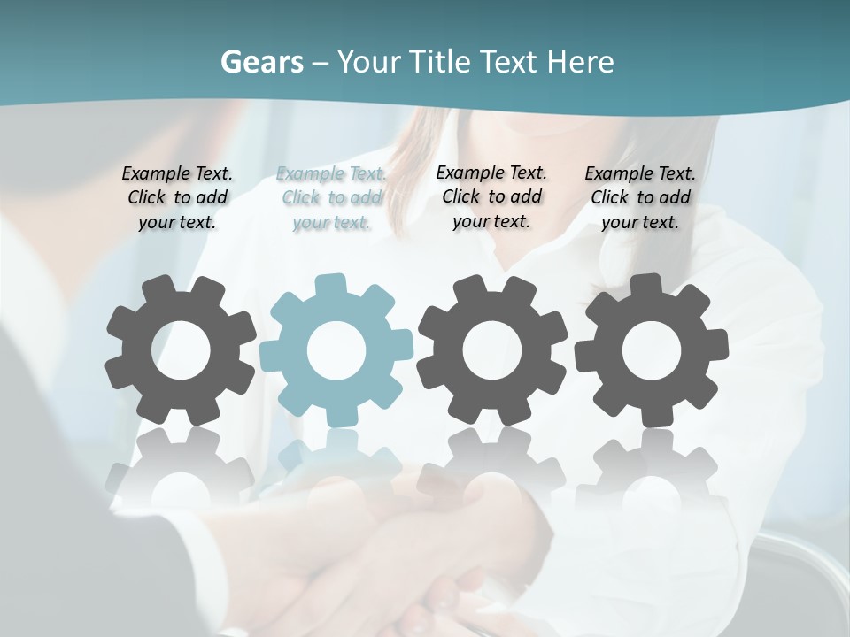 Two Businesspeople, Or Business Person And Client Handshaking At Office PowerPoint Template