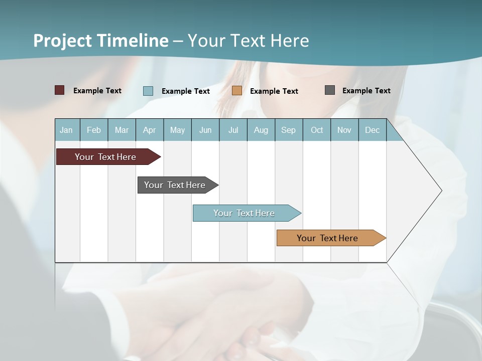 Two Businesspeople, Or Business Person And Client Handshaking At Office PowerPoint Template