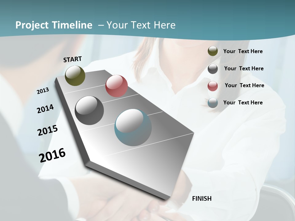 Two Businesspeople, Or Business Person And Client Handshaking At Office PowerPoint Template