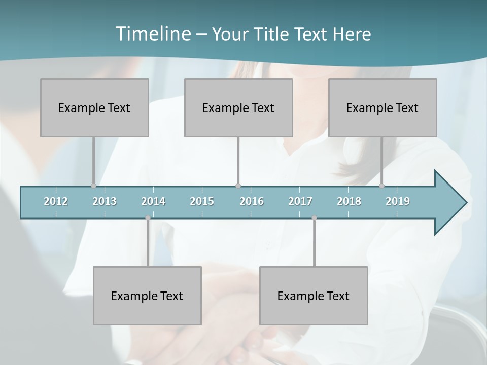 Two Businesspeople, Or Business Person And Client Handshaking At Office PowerPoint Template