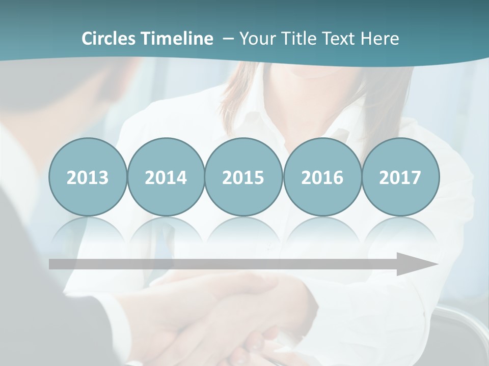 Two Businesspeople, Or Business Person And Client Handshaking At Office PowerPoint Template