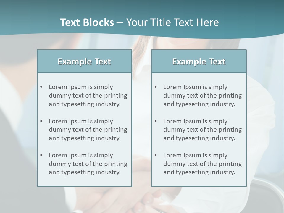 Two Businesspeople, Or Business Person And Client Handshaking At Office PowerPoint Template