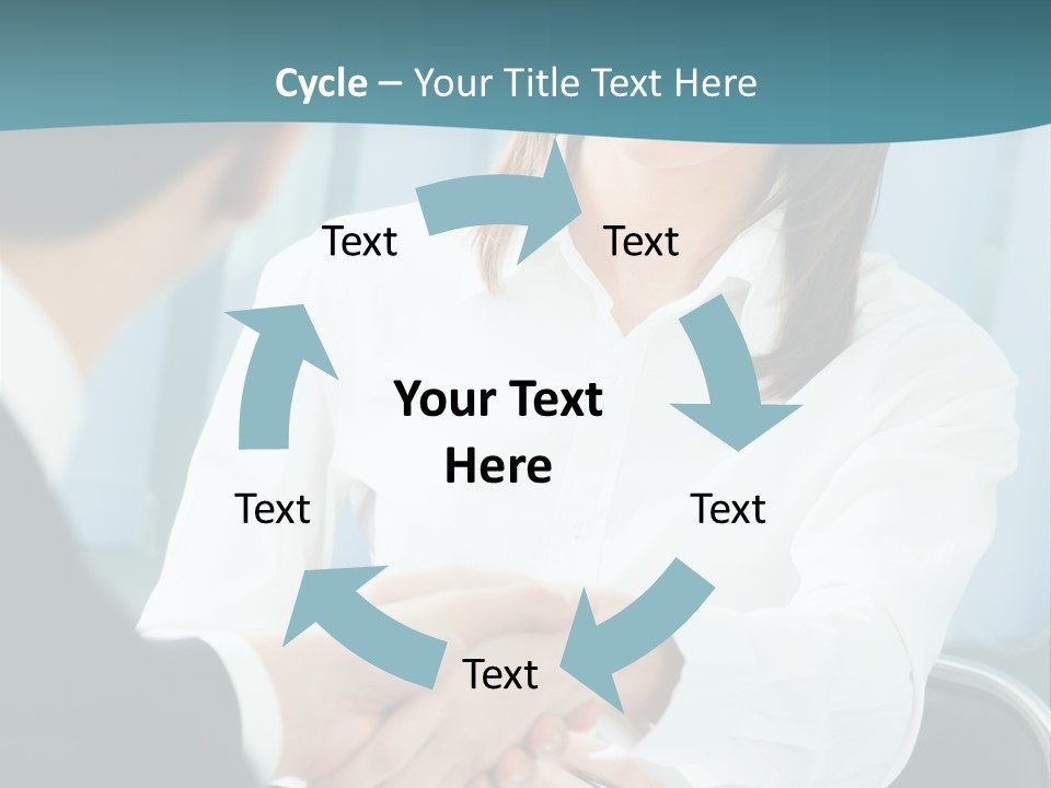 Two Businesspeople, Or Business Person And Client Handshaking At Office PowerPoint Template