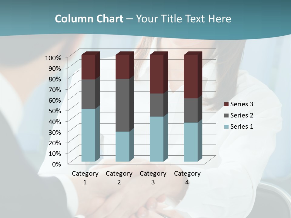 Two Businesspeople, Or Business Person And Client Handshaking At Office PowerPoint Template