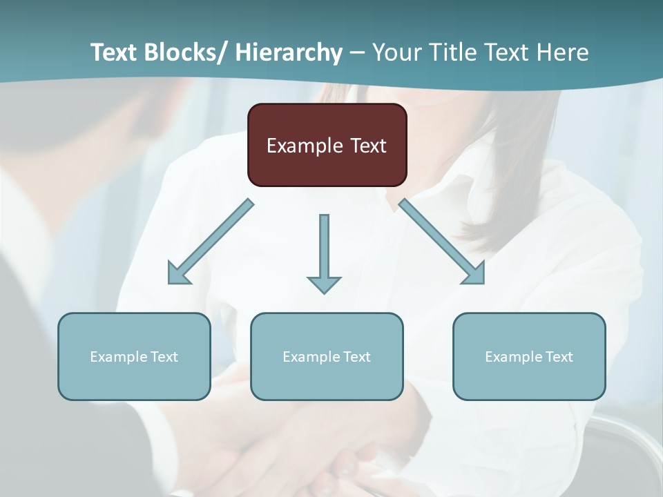 Two Businesspeople, Or Business Person And Client Handshaking At Office PowerPoint Template