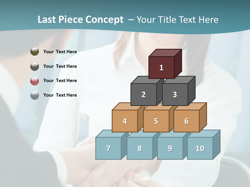 Two Businesspeople, Or Business Person And Client Handshaking At Office PowerPoint Template