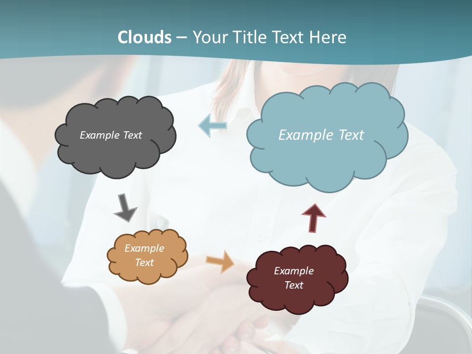 Two Businesspeople, Or Business Person And Client Handshaking At Office PowerPoint Template