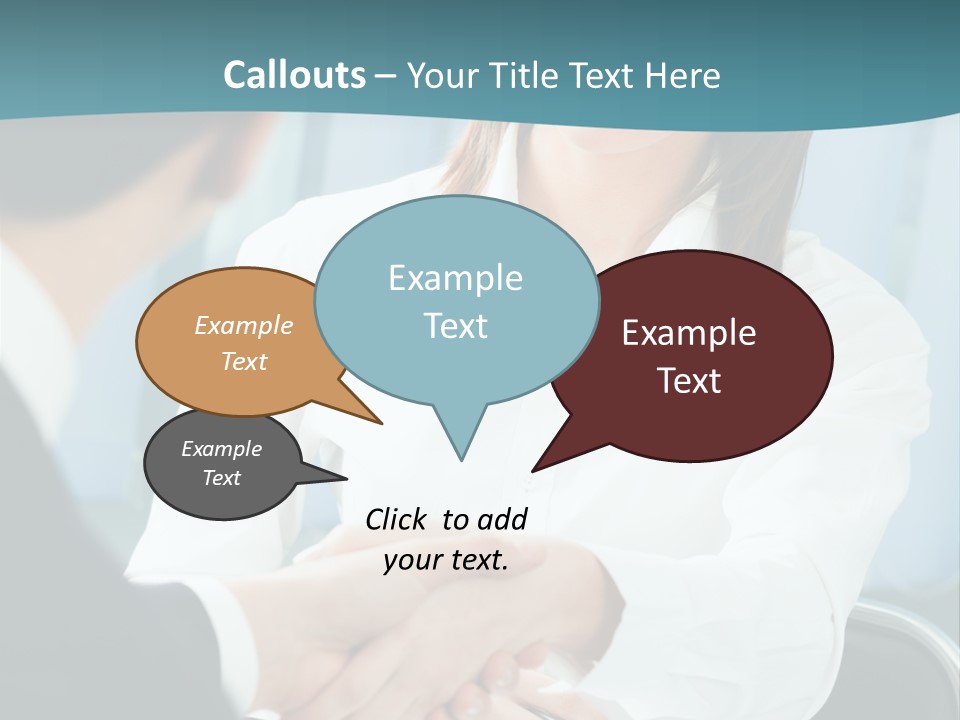 Two Businesspeople, Or Business Person And Client Handshaking At Office PowerPoint Template