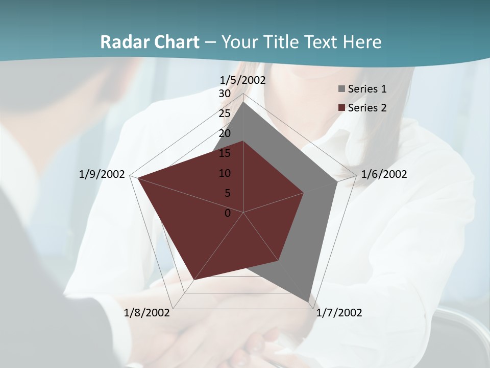 Two Businesspeople, Or Business Person And Client Handshaking At Office PowerPoint Template