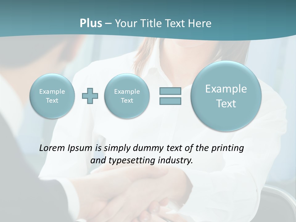 Two Businesspeople, Or Business Person And Client Handshaking At Office PowerPoint Template