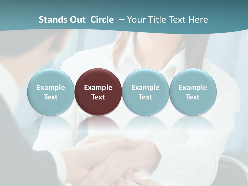 Two Businesspeople, Or Business Person And Client Handshaking At Office PowerPoint Template