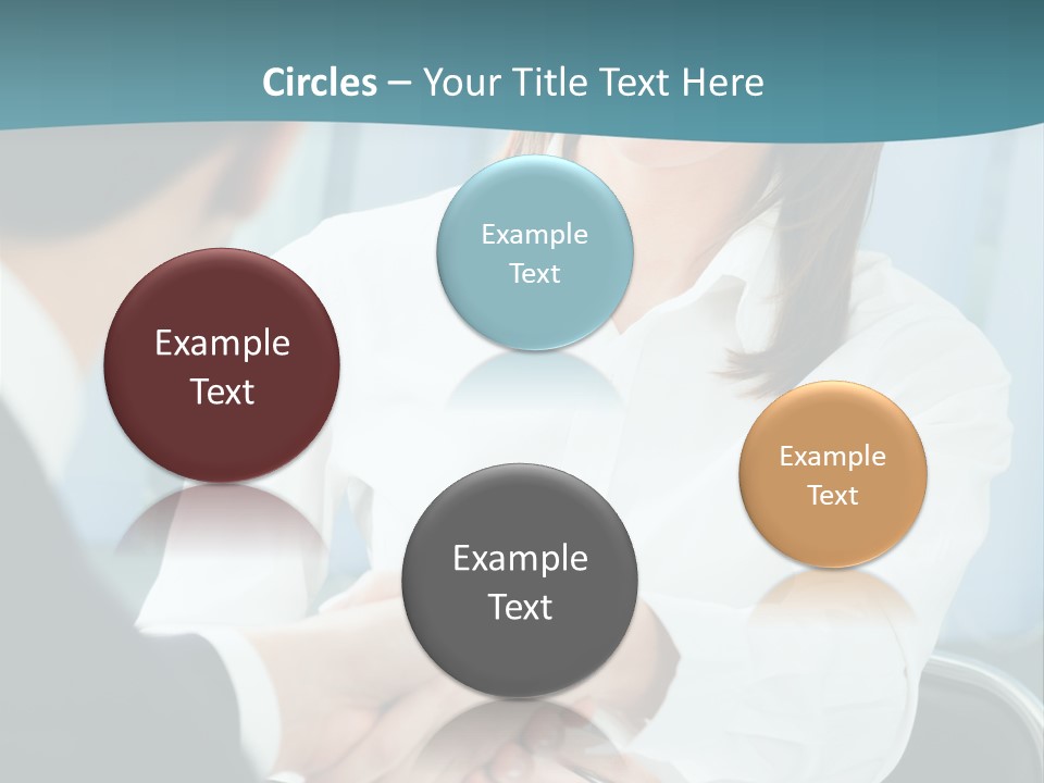 Two Businesspeople, Or Business Person And Client Handshaking At Office PowerPoint Template