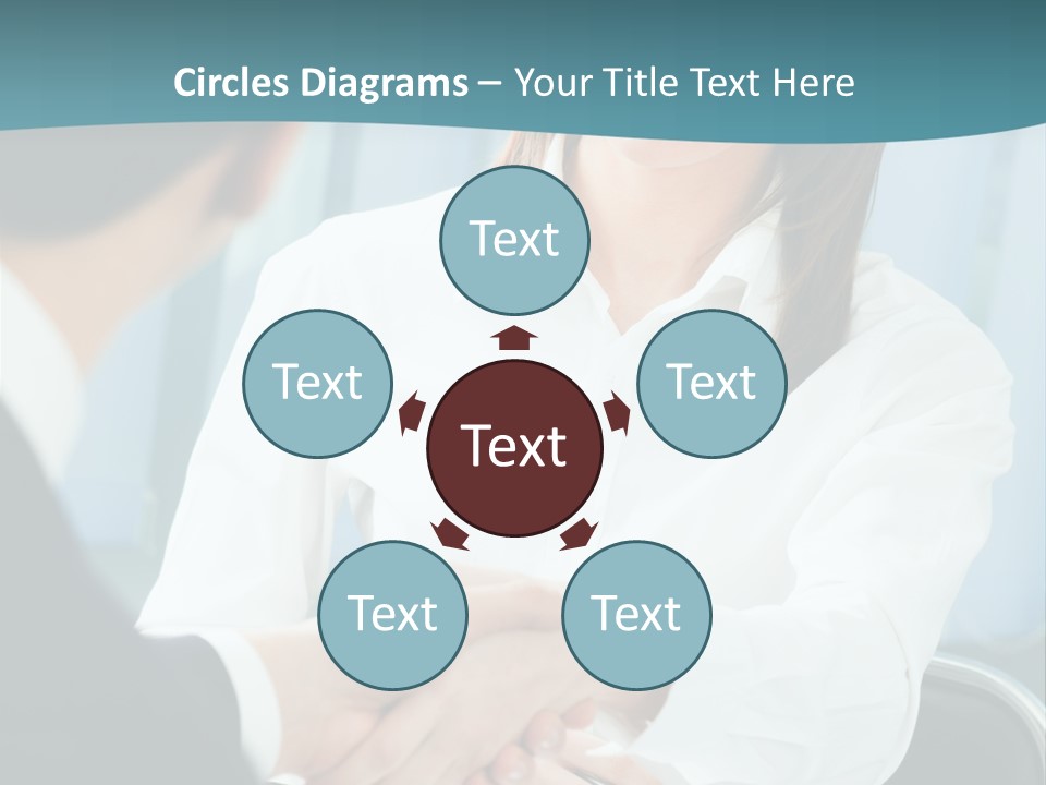 Two Businesspeople, Or Business Person And Client Handshaking At Office PowerPoint Template