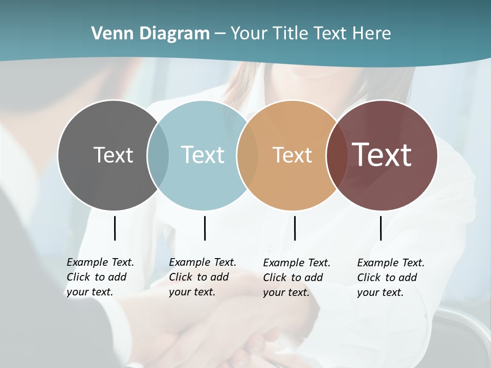 Two Businesspeople, Or Business Person And Client Handshaking At Office PowerPoint Template