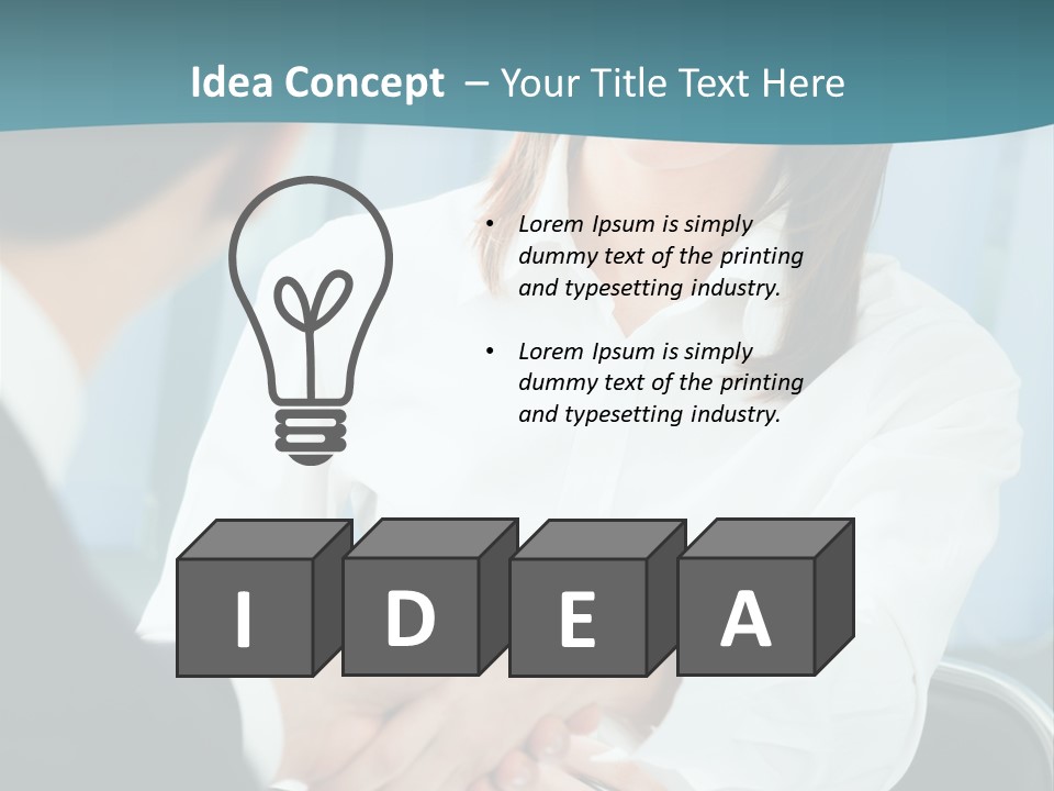 Two Businesspeople, Or Business Person And Client Handshaking At Office PowerPoint Template