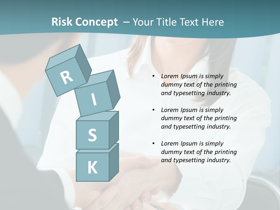Two Businesspeople, Or Business Person And Client Handshaking At Office PowerPoint Template