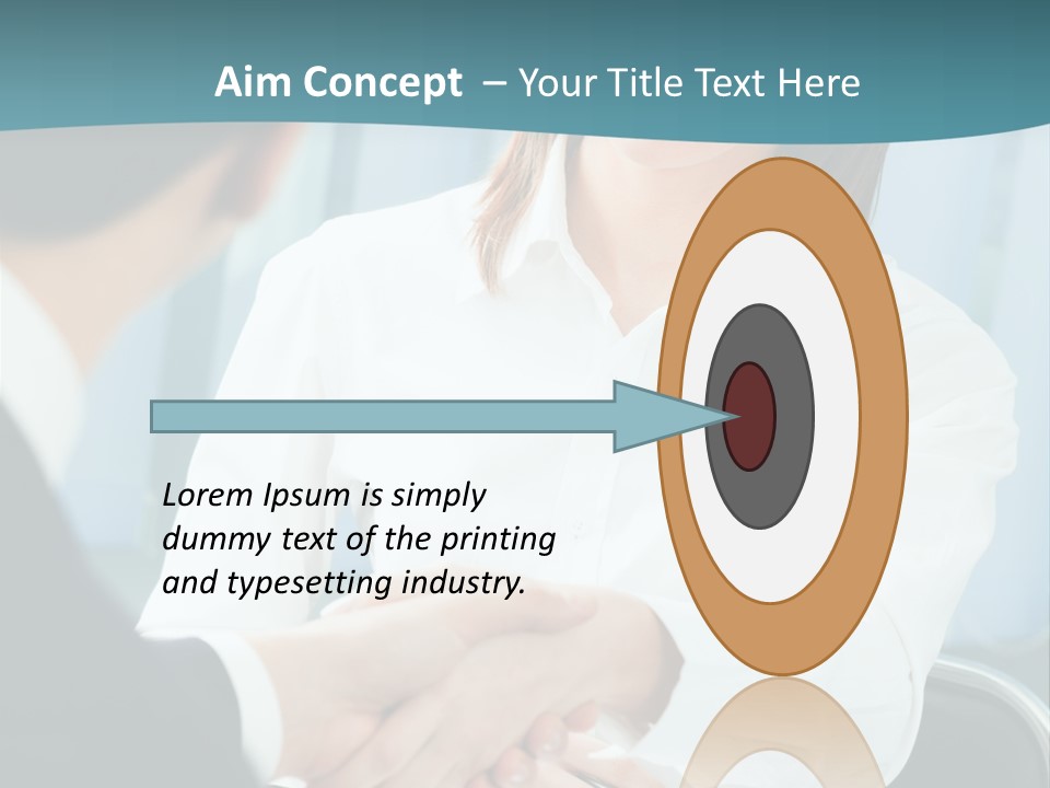Two Businesspeople, Or Business Person And Client Handshaking At Office PowerPoint Template