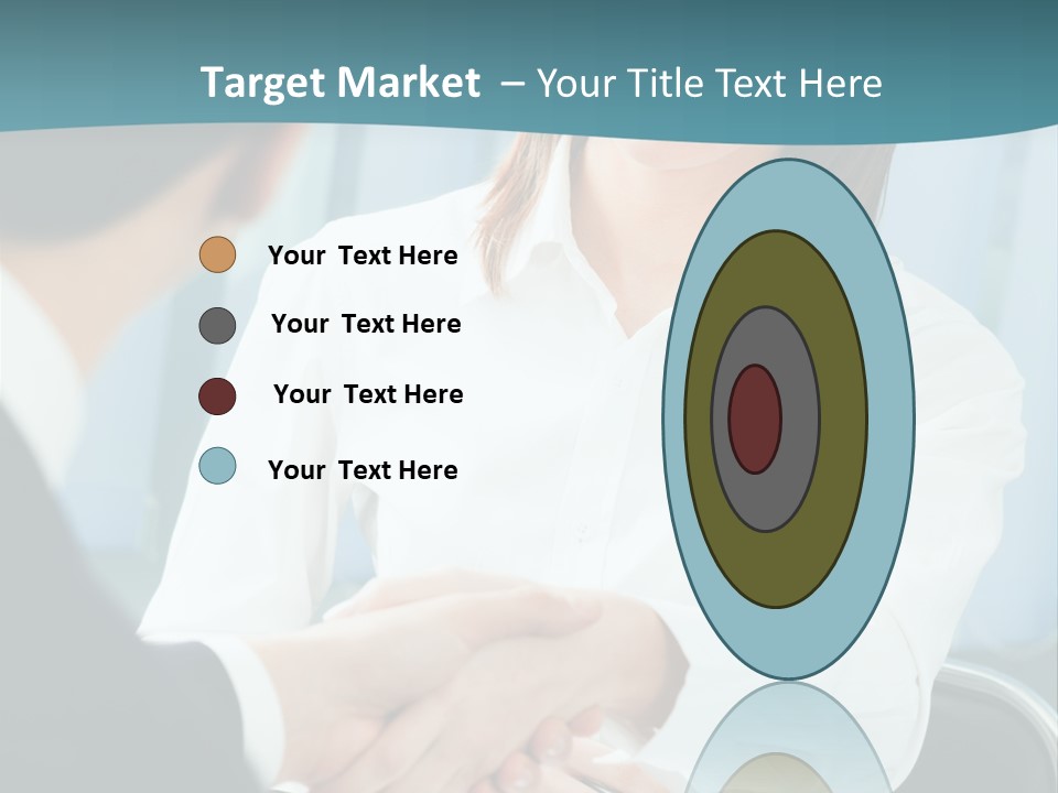 Two Businesspeople, Or Business Person And Client Handshaking At Office PowerPoint Template