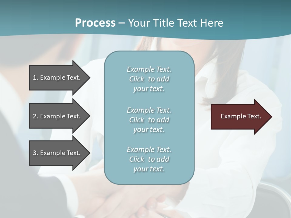 Two Businesspeople, Or Business Person And Client Handshaking At Office PowerPoint Template