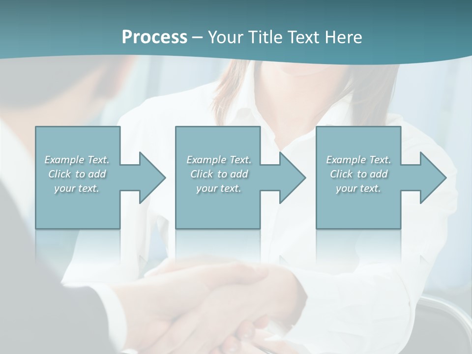 Two Businesspeople, Or Business Person And Client Handshaking At Office PowerPoint Template