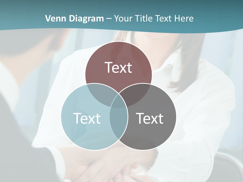 Two Businesspeople, Or Business Person And Client Handshaking At Office PowerPoint Template