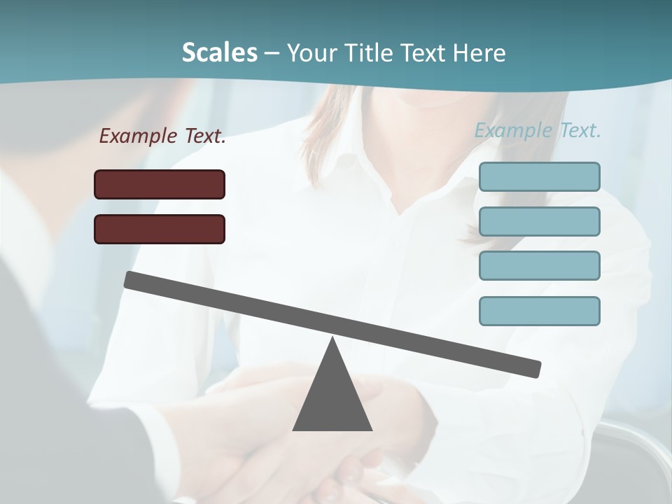 Two Businesspeople, Or Business Person And Client Handshaking At Office PowerPoint Template
