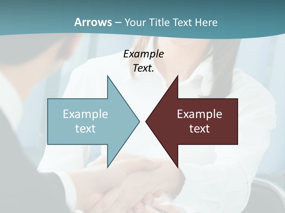 Two Businesspeople, Or Business Person And Client Handshaking At Office PowerPoint Template