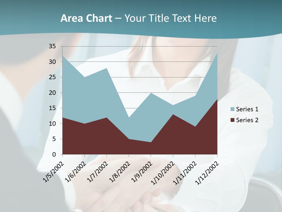 Two Businesspeople, Or Business Person And Client Handshaking At Office PowerPoint Template