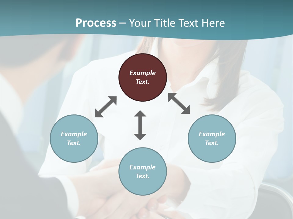 Two Businesspeople, Or Business Person And Client Handshaking At Office PowerPoint Template