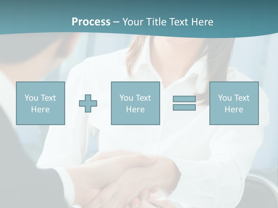 Two Businesspeople, Or Business Person And Client Handshaking At Office PowerPoint Template