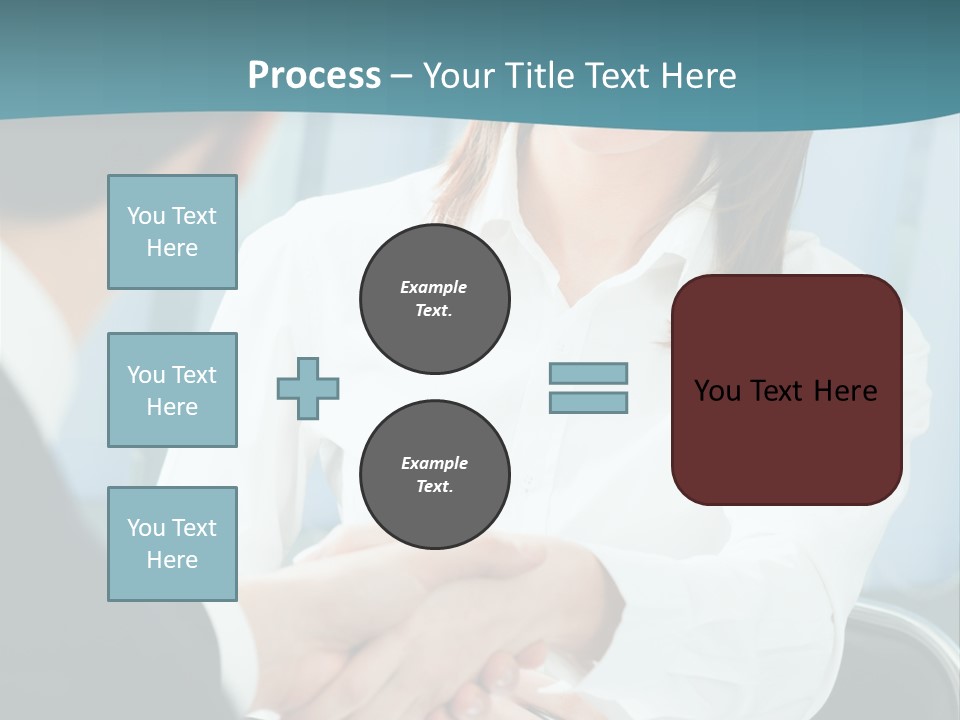 Two Businesspeople, Or Business Person And Client Handshaking At Office PowerPoint Template