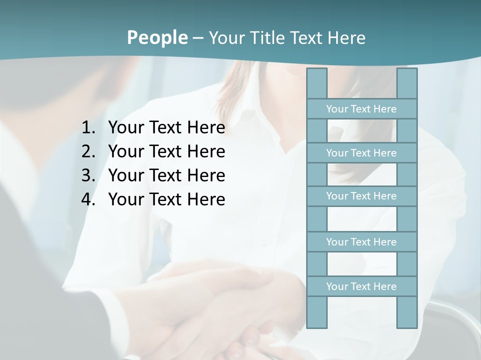 Two Businesspeople, Or Business Person And Client Handshaking At Office PowerPoint Template