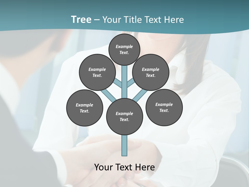 Two Businesspeople, Or Business Person And Client Handshaking At Office PowerPoint Template