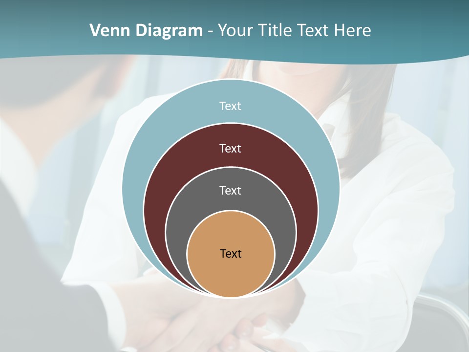 Two Businesspeople, Or Business Person And Client Handshaking At Office PowerPoint Template