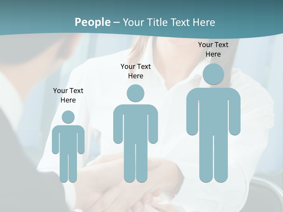 Two Businesspeople, Or Business Person And Client Handshaking At Office PowerPoint Template