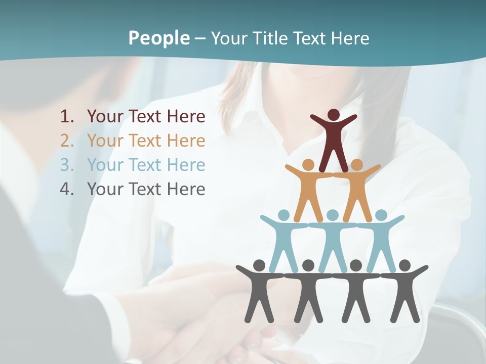 Two Businesspeople, Or Business Person And Client Handshaking At Office PowerPoint Template