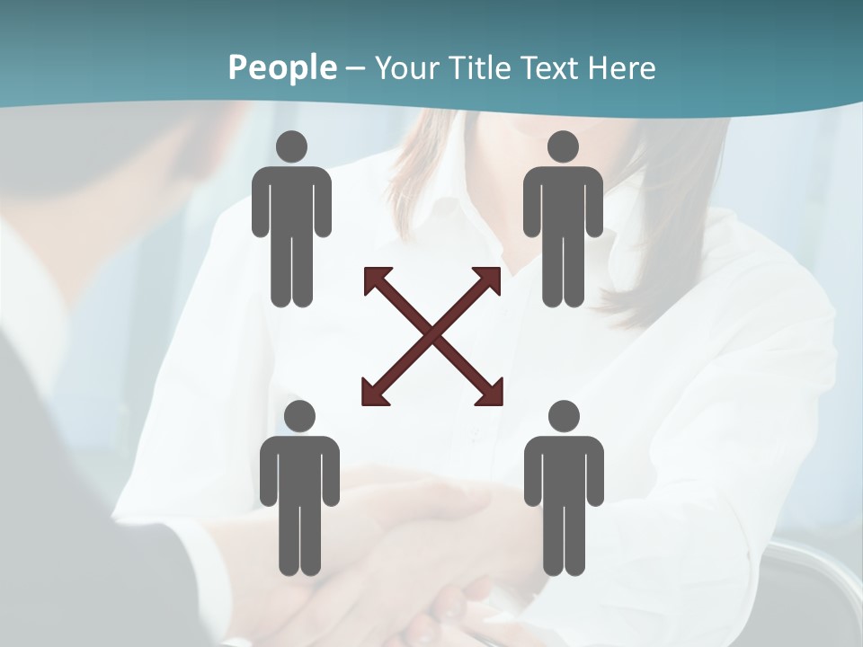 Two Businesspeople, Or Business Person And Client Handshaking At Office PowerPoint Template