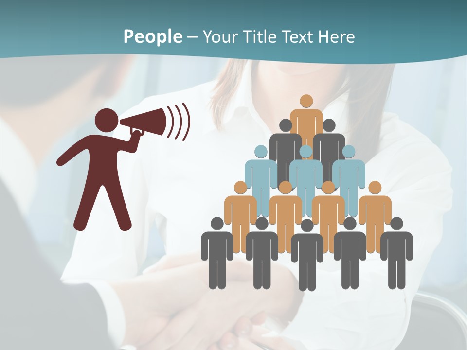 Two Businesspeople, Or Business Person And Client Handshaking At Office PowerPoint Template