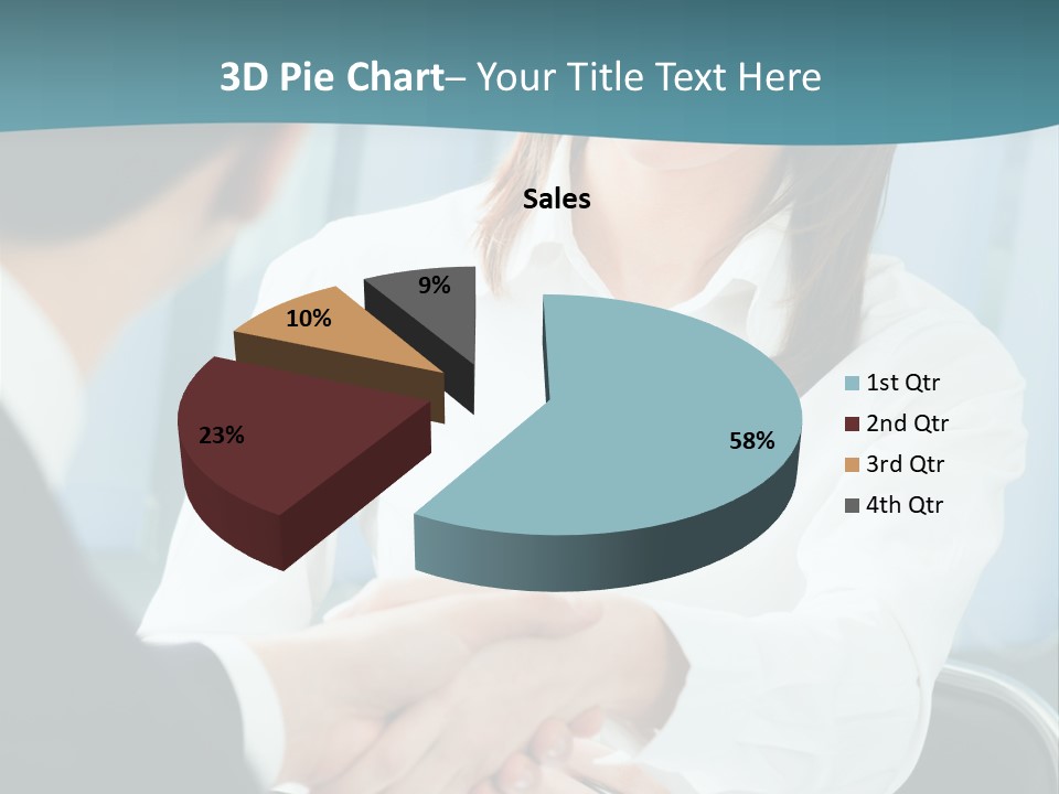 Two Businesspeople, Or Business Person And Client Handshaking At Office PowerPoint Template