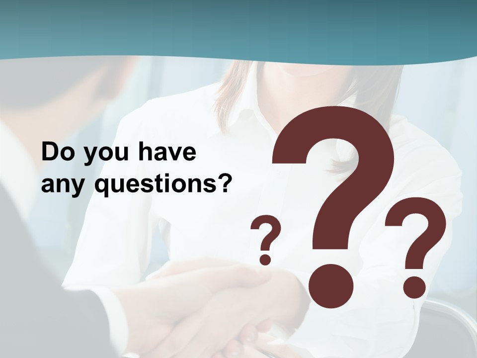 Two Businesspeople, Or Business Person And Client Handshaking At Office PowerPoint Template