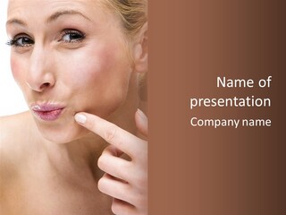 Pimple , Spot On Beauty Woman Face PowerPoint Template