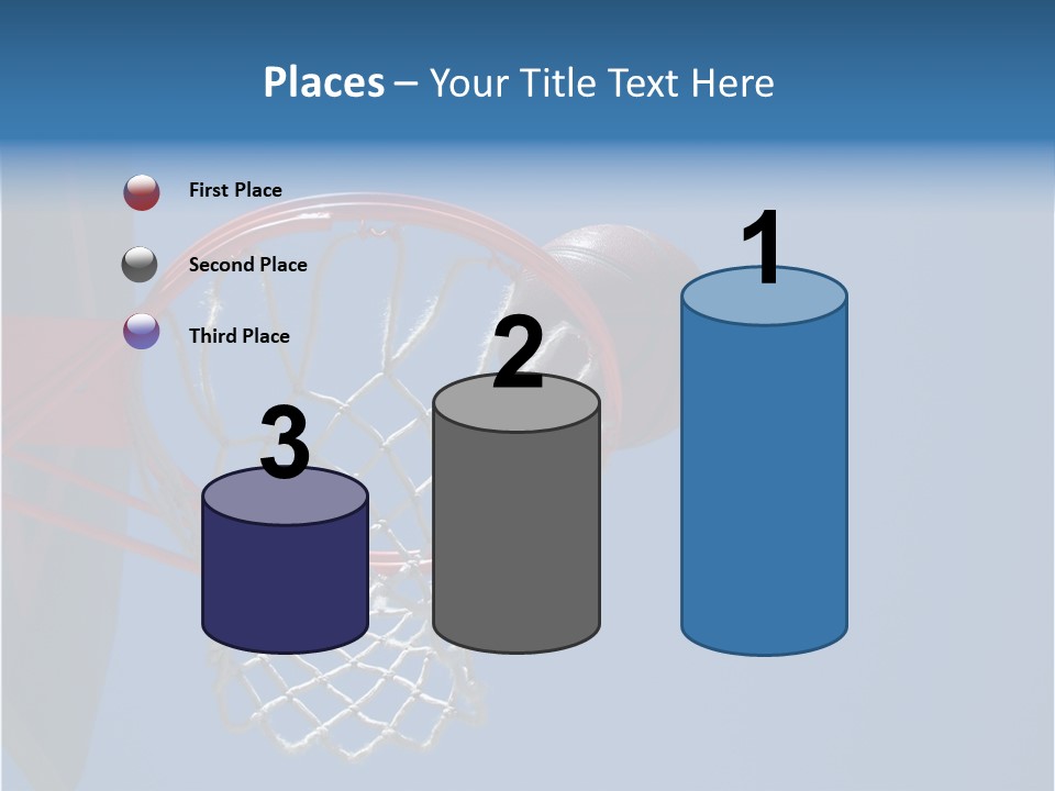 Basketball On The Rim PowerPoint Template