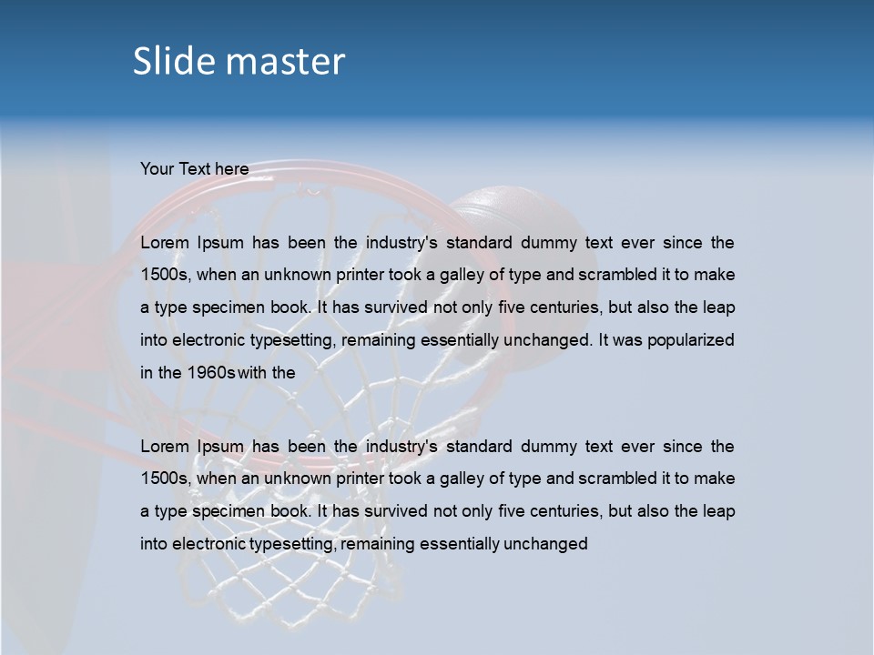 Basketball On The Rim PowerPoint Template