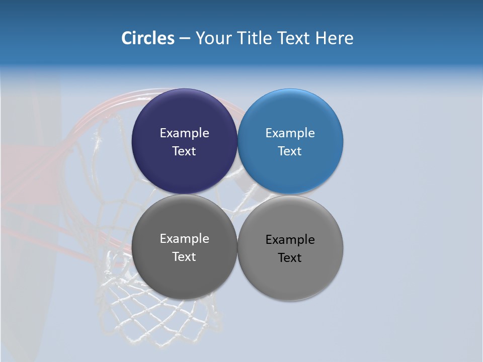 Basketball On The Rim PowerPoint Template