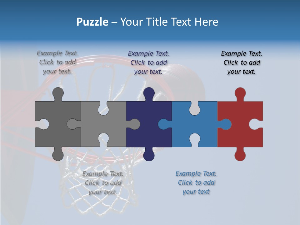 Basketball On The Rim PowerPoint Template