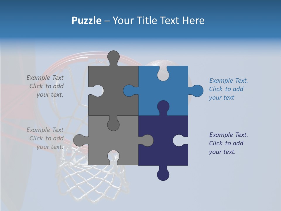 Basketball On The Rim PowerPoint Template