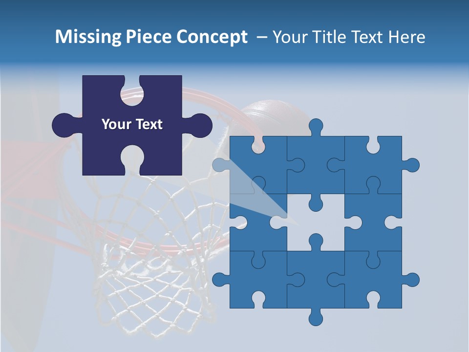 Basketball On The Rim PowerPoint Template